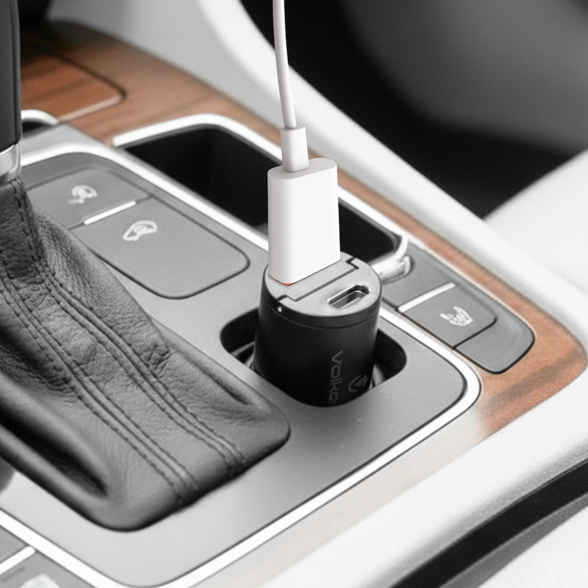 Volkano Obscurix Series 30w PD Dual USB-A and USB-C Ultra Small Car Charger - Image 5