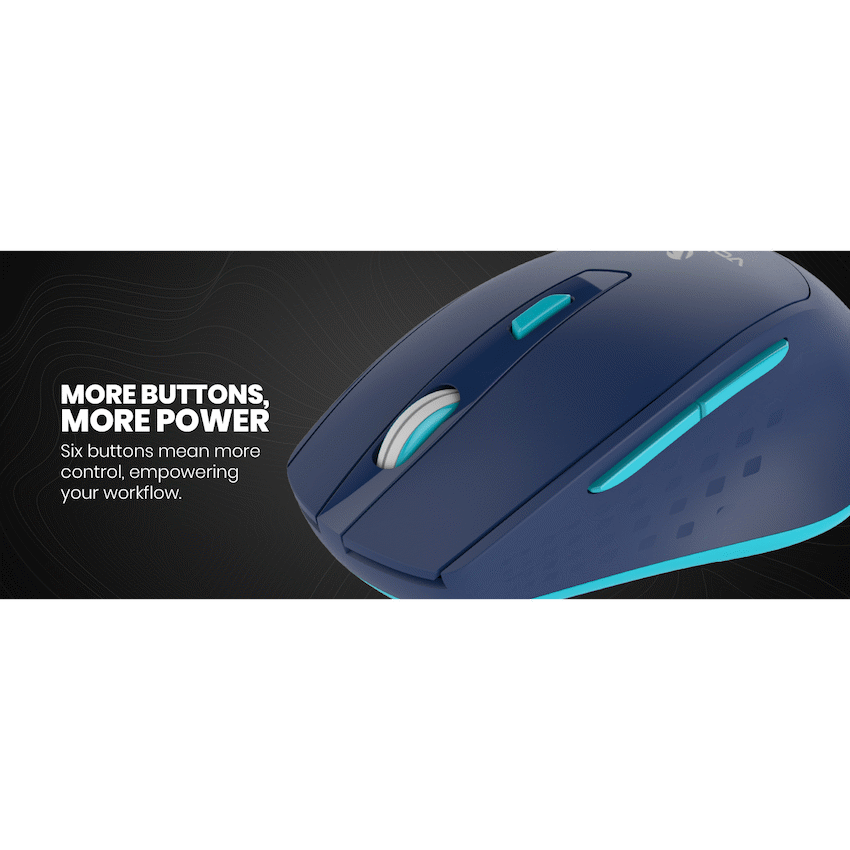 Volkano Chrome Series Wireless Mouse - Blue - Image 5