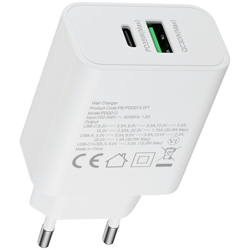 Pro Bass Dual USB + Type-C Wall Charger 32w - Image 5