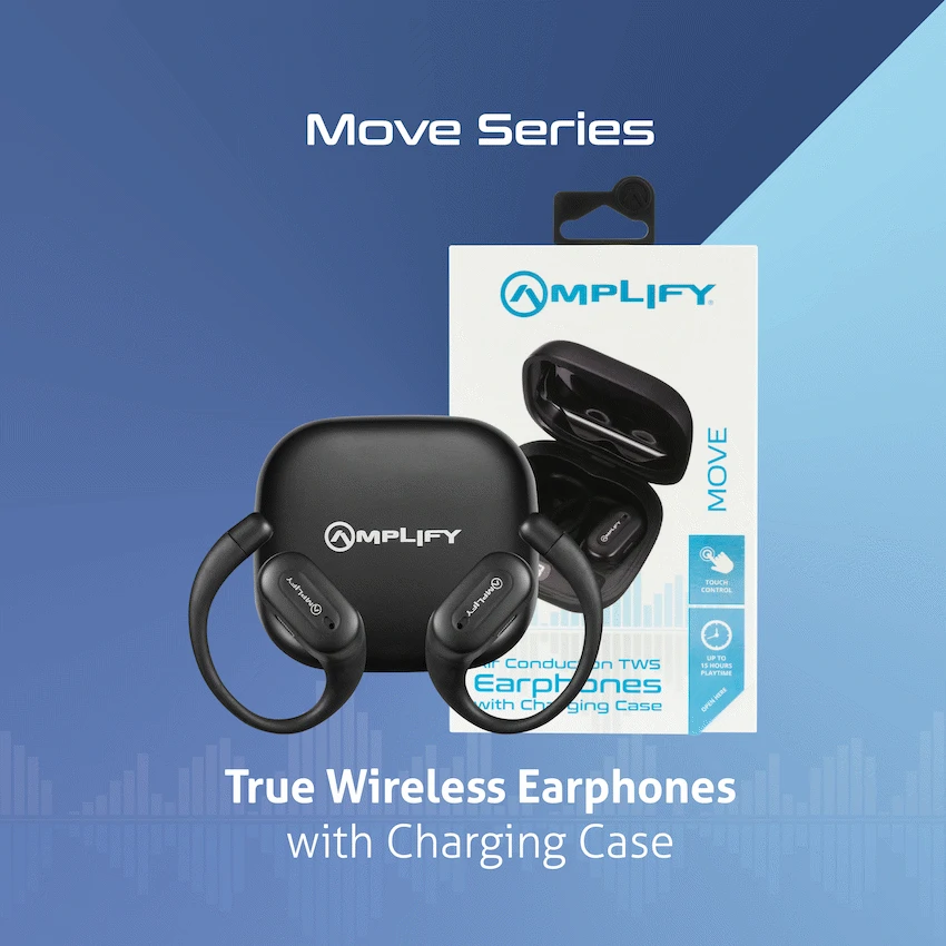 Amplify Move Series Air Conduction TWS Earphones - Black - Image 5