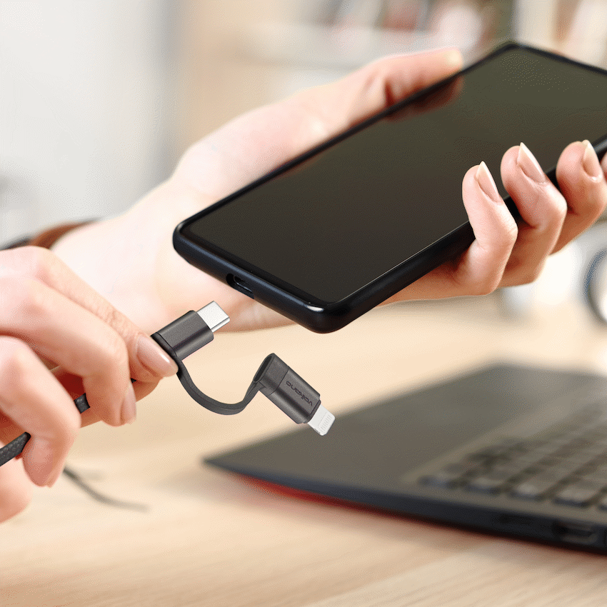 Volkano Weave Series 4-in-1 Charge & Data Cable 60w - 1.2m/4ft - Image 5