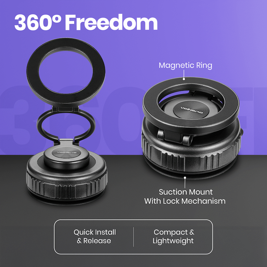 Volkano Magnoire Series Magsafe Phone Mount - Black - Image 7