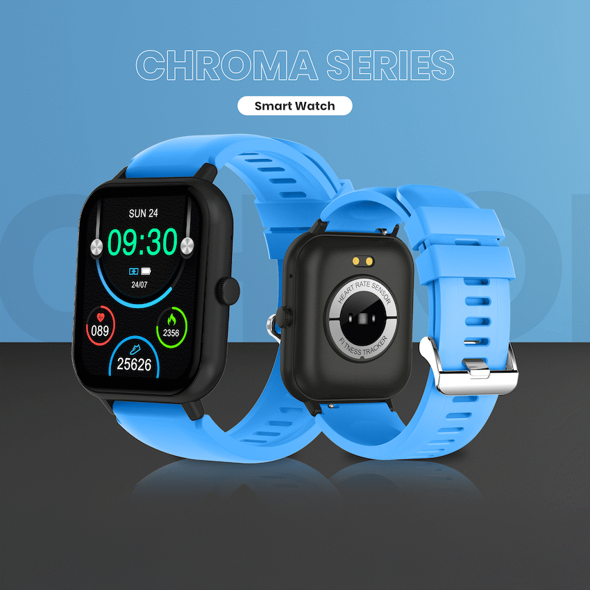 Volkano Chroma Series Smartwatch with Blue Strap - Image 7