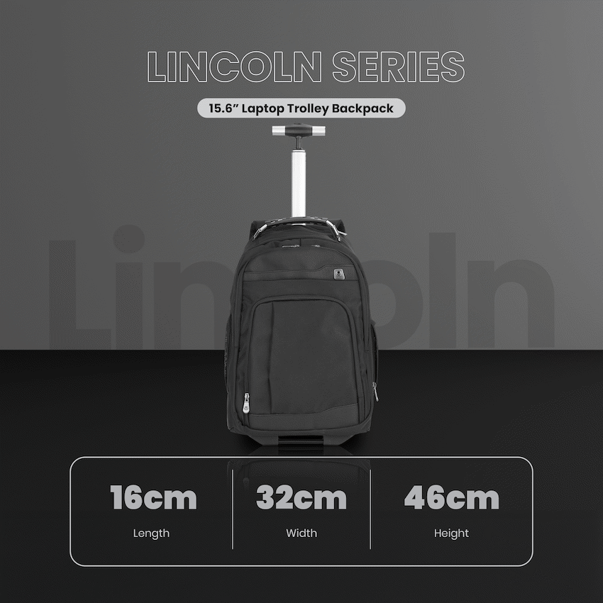 Volkano Lincoln 15.6" Laptop Trolley Backpack - Black - Image 6