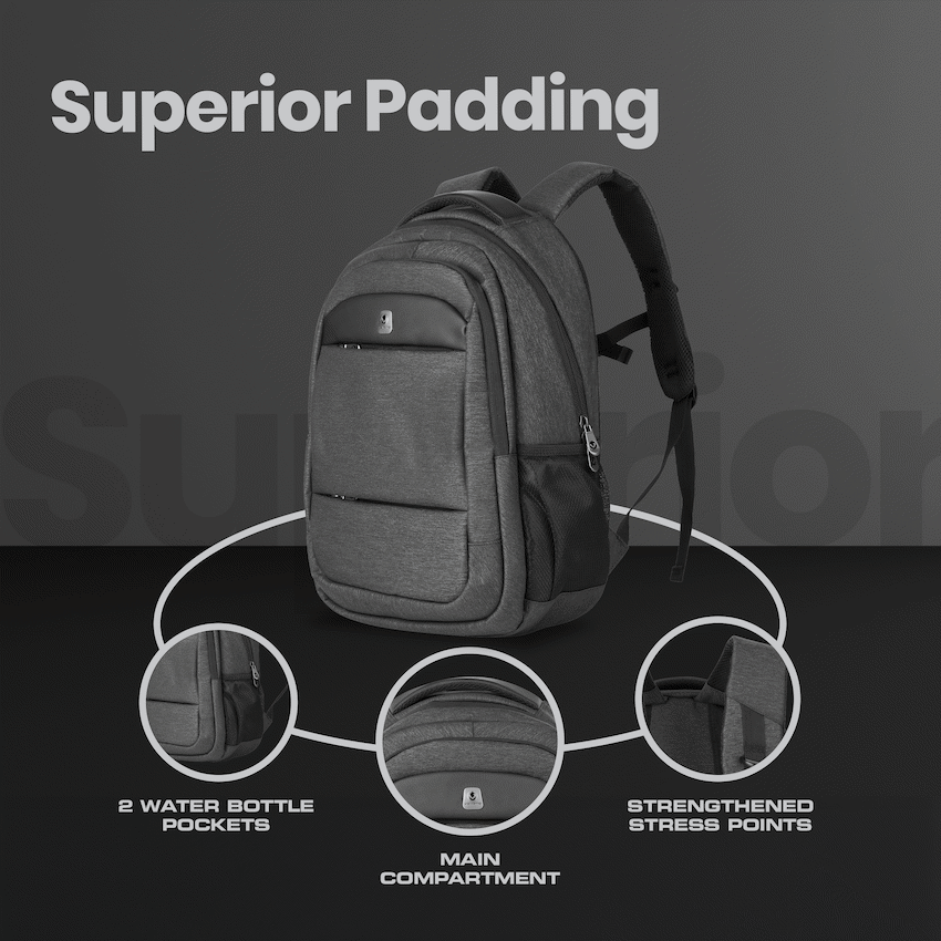 Volkano Woodrow 15.6" Laptop Backpack - Dark Grey - Image 6