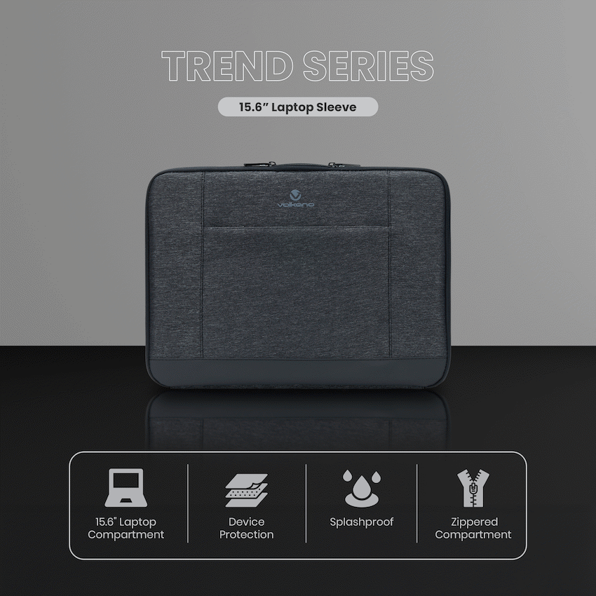 Volkano Trend Series 15.6" Laptop Sleeve - Grey - Image 6