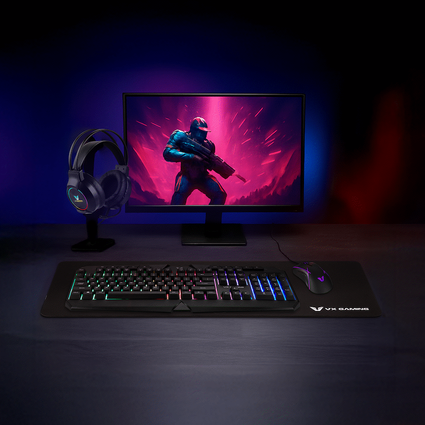 VX Gaming Heracles Series 4-in-1 Combo KB, Mouse, Mousepad, Headset - Image 6