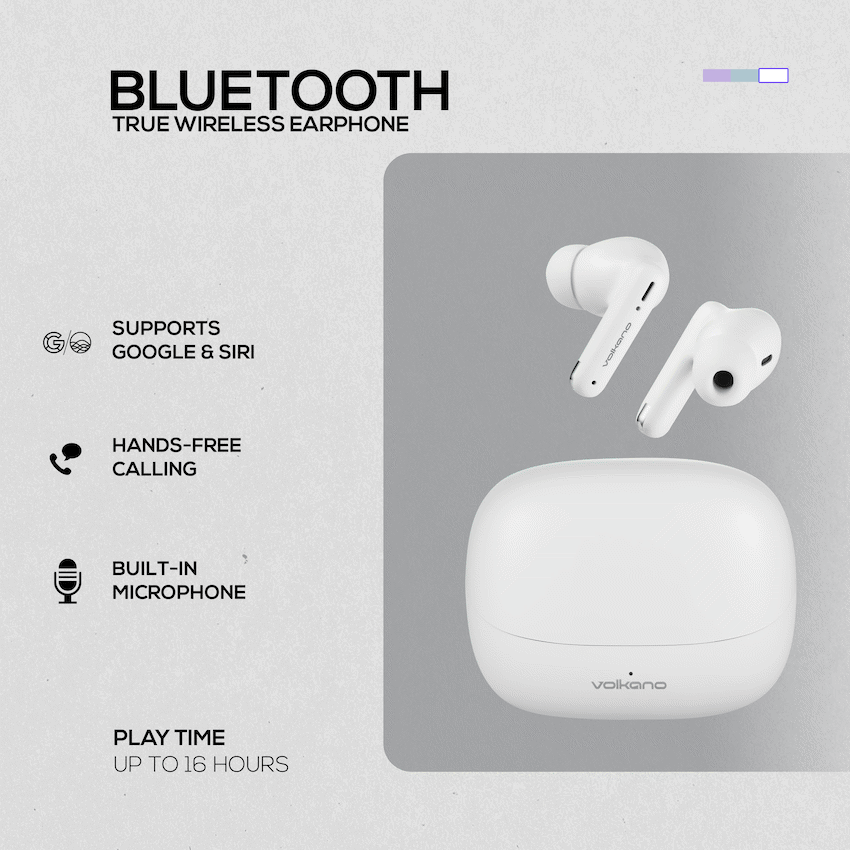 Volkano Jupiter Series TWS Earphones - White - Image 5