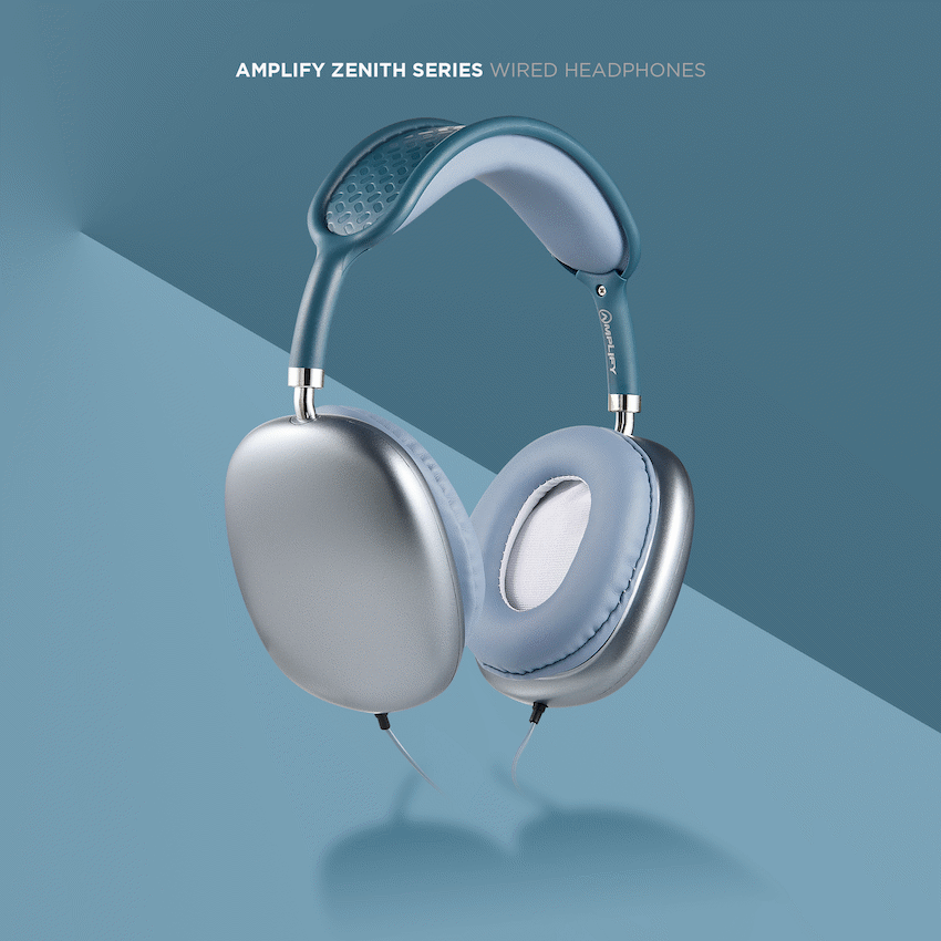 Amplify Zenith Series Aux Headphones - Blue - Image 7