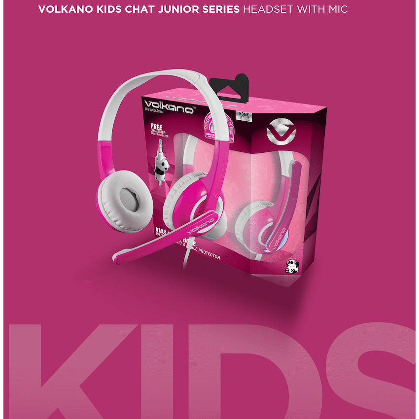 Volkano Kids Chat Junior Series Headset with Mic - Pink - Image 7