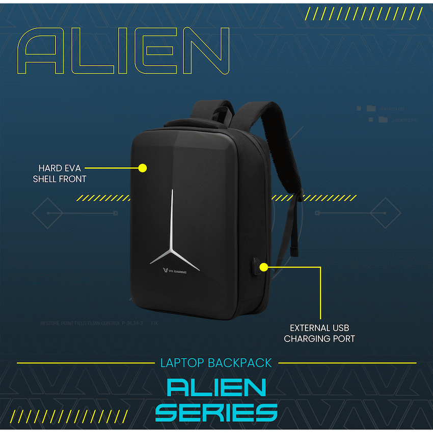 VX Gaming Alien 17.3" Laptop Backpack - Black - Image 7