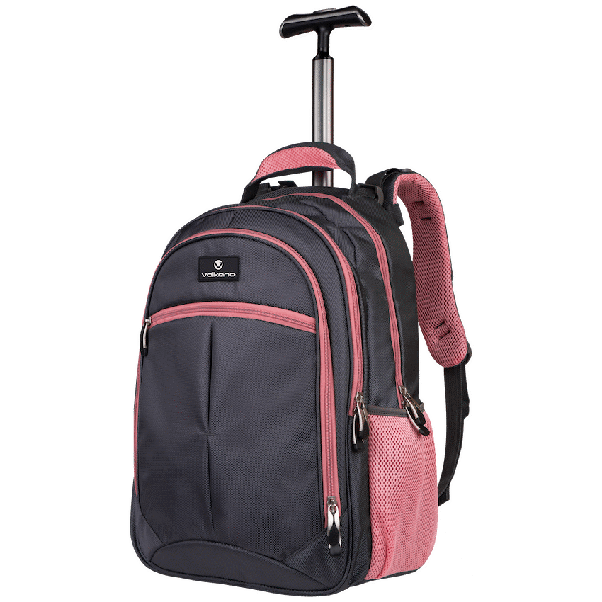 Volkano Orthopaedic Trolley Backpack 27L - Dark Grey/Pink - Image 10