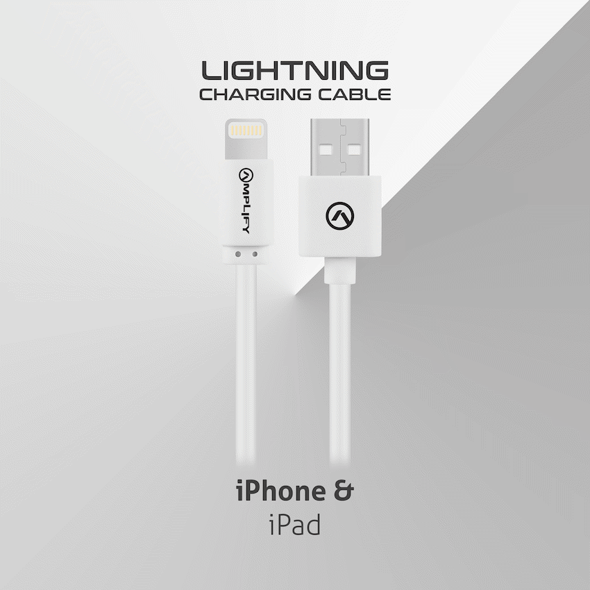 Amplify Lightning Charging Cable for iPhone & iPad - White - Image 7