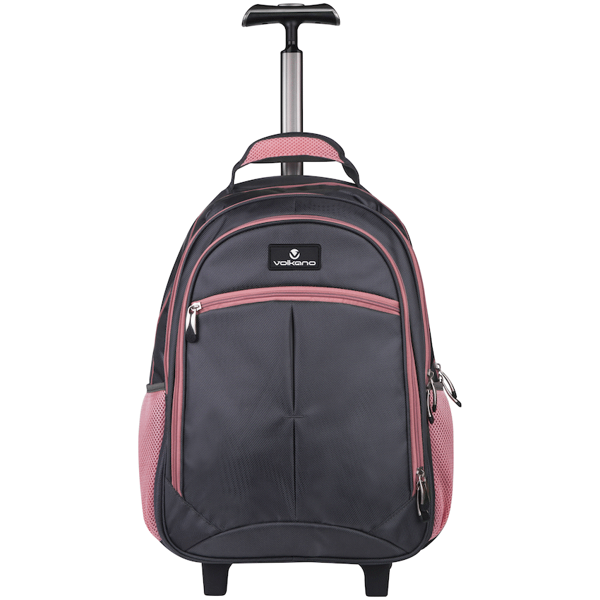 Volkano Orthopaedic Trolley Backpack 27L - Dark Grey/Pink - Image 11
