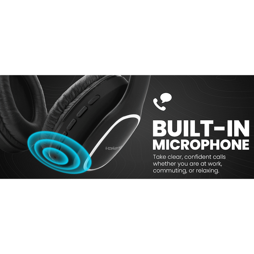 Volkano Phonic Series Bluetooth Full Size Headphones - Black - Image 14