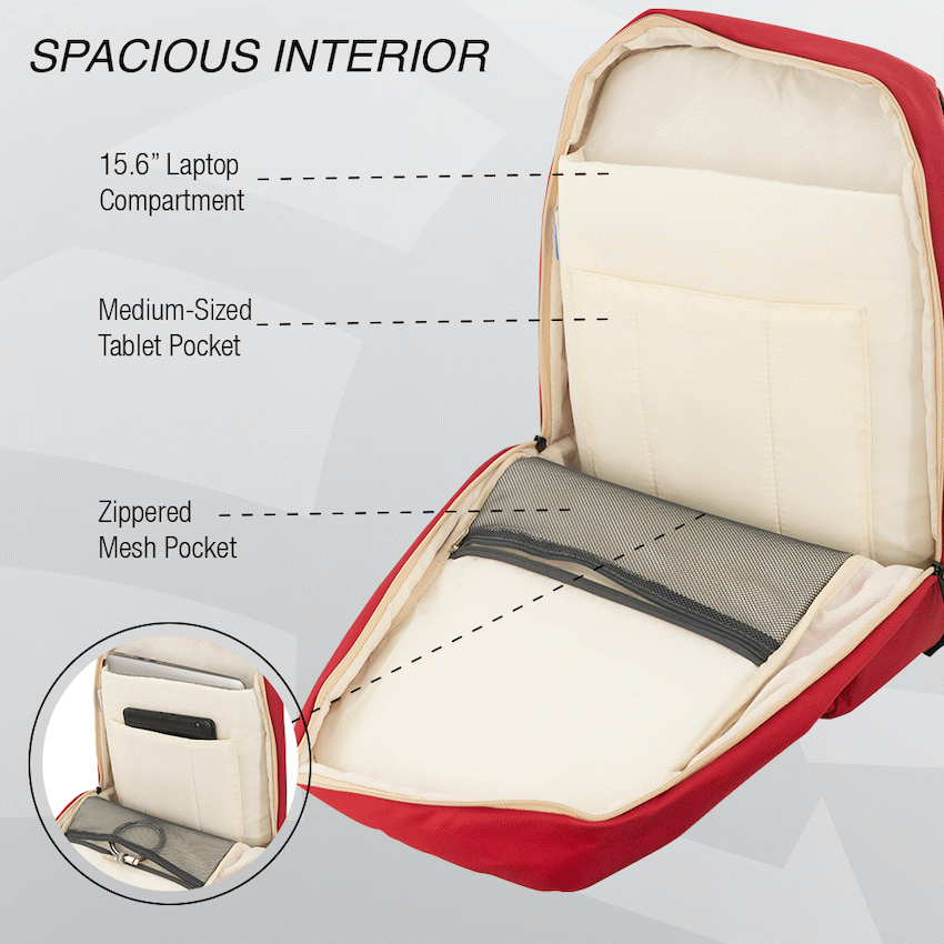 Kingsons Arrow Series Laptop Backpack Red - Image 9