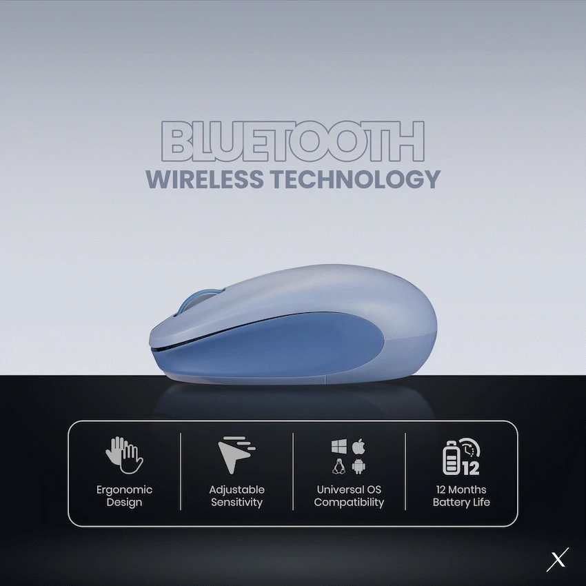 VolkanoX Magma Bluetooth Wireless Mouse - Blue Grey - Image 8