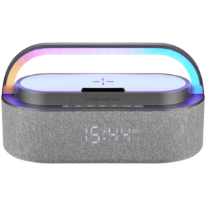 Volkano Dawn Series Alarm Clock with Wireless Charging and Speaker