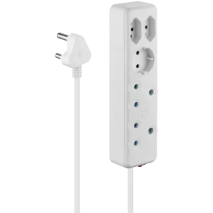 SWITCHED 5 Way Multiplug - White