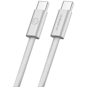 Volkano Weave Series 60w USB C to USB C 1.2m-White