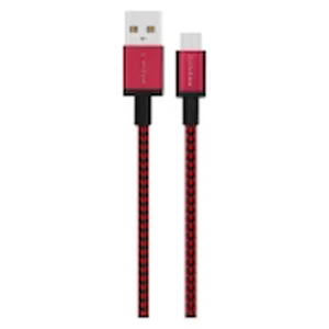 Premio braided Micro USB cable Black/ Red 1.8m
