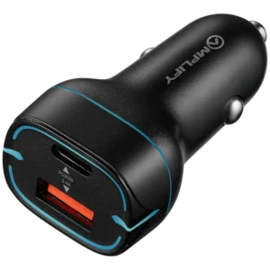 Amplify Volto Series Dual Car Charger 32W (Type-C + USB) - Black