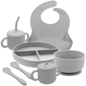 Echo Baby Silicone Feeding Bundle - Set of 6 - Stone