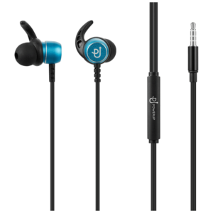 PowerUp E1 Series Aux Earphones with Carry Case - Blue