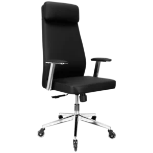 Everfurn Ruby High Back Office Chair, Chrome Metal Base