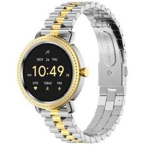 Volkano Ayla Collection Jewelled Smartwatch With 2 Colour Metal link strap