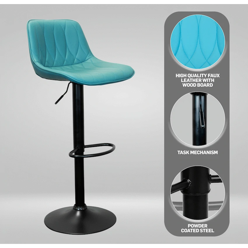 Everfurn Austin Barstool - Blue-Green - Image 3