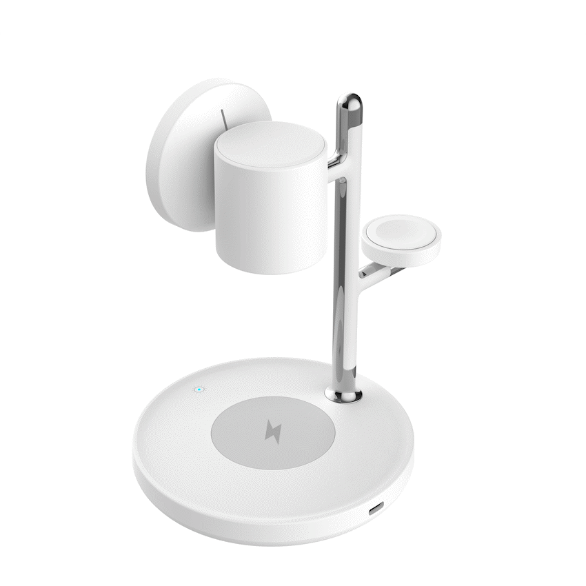 Volkano Lumen Series 3-in-1 Magnetic 25W Qi2.2 Wireless Charging Station - White - Image 3