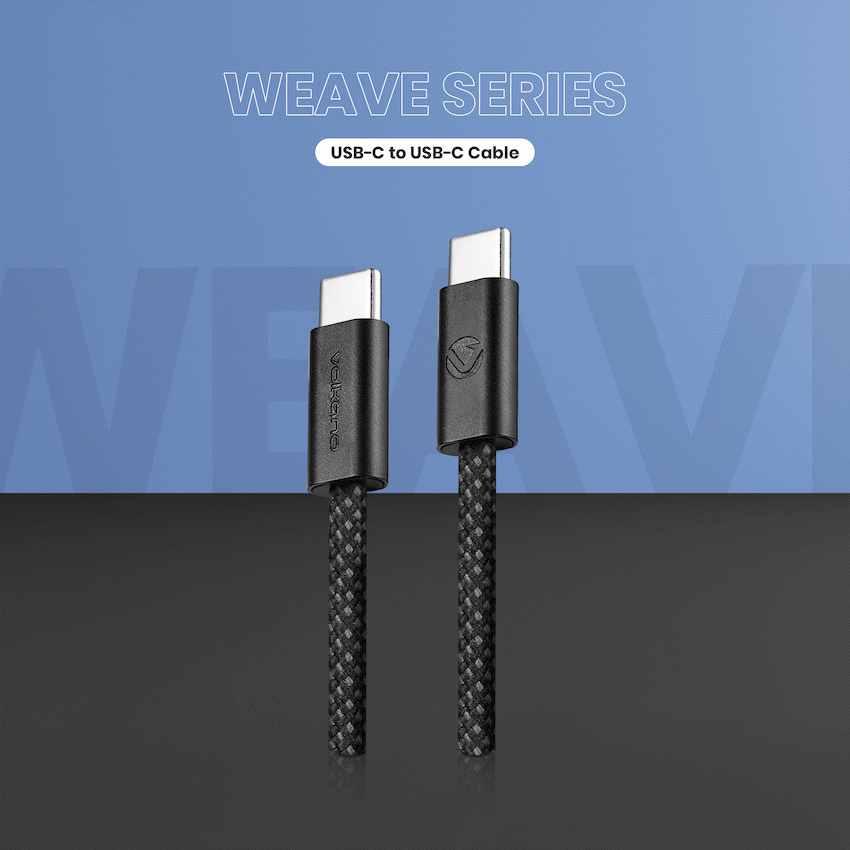 Volkano Weave Series 60w USB C to USB C 1.2m-Black - Image 5
