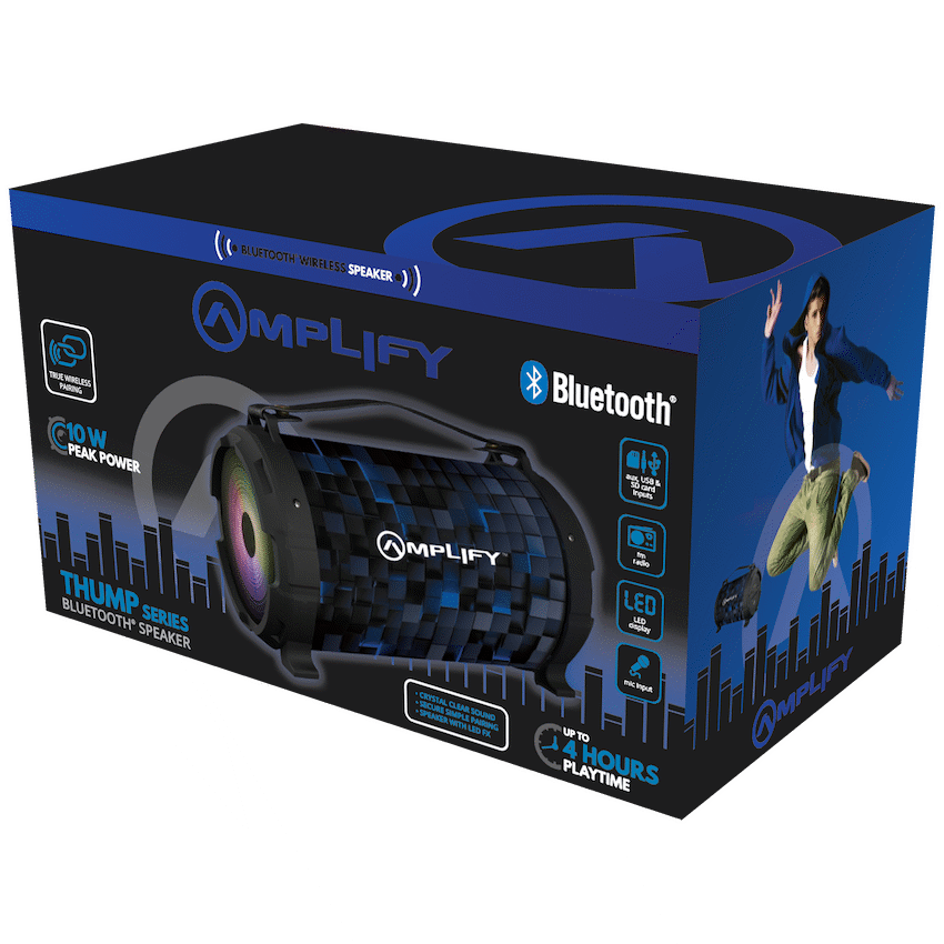 Amplify Thump Series Bluetooth Speaker -Black/Blue - Image 4