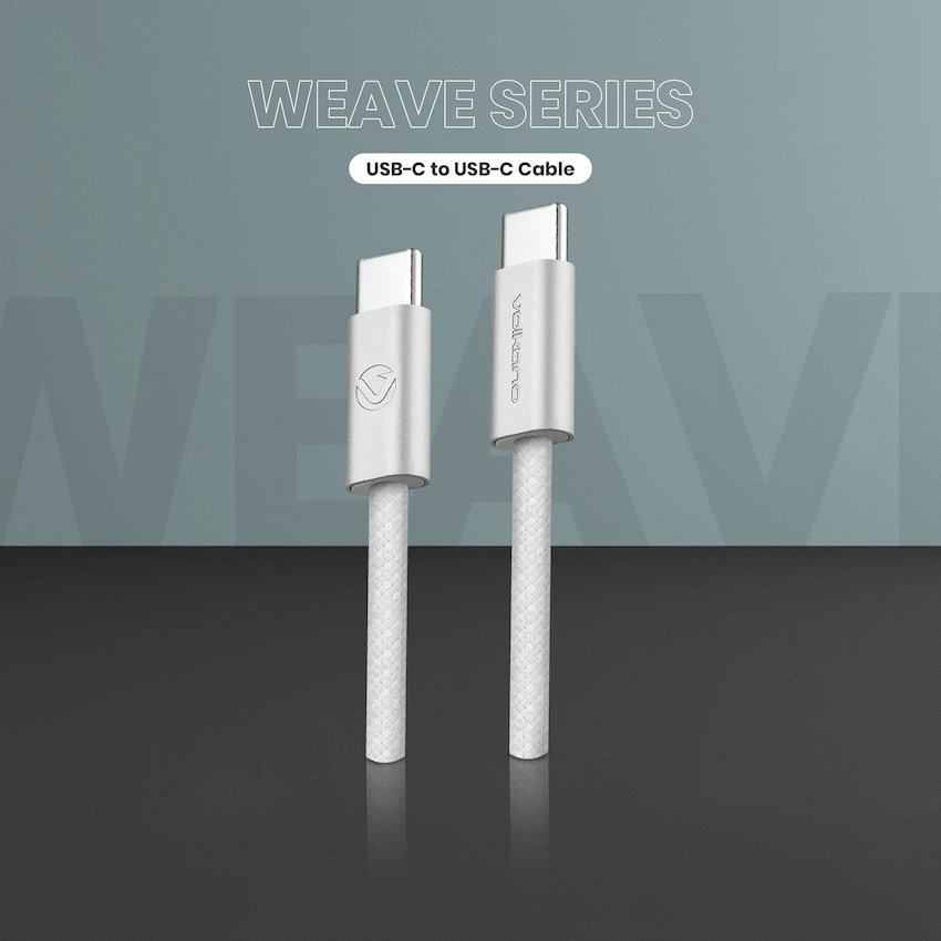 Volkano Weave Series 60w USB C to USB C 1.2m-White - Image 7