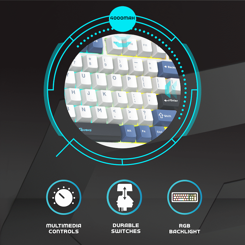 Volkano Gaming Phantom X2 TKL Mechanical Tri-Mode Wireless Keyboard - Image 8