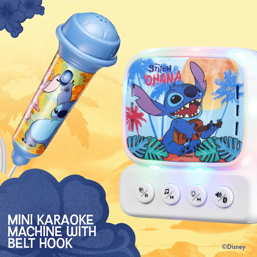 Disney Stitch Bluetooth Mini Karaoke Machine with Belt Hook - Image 6