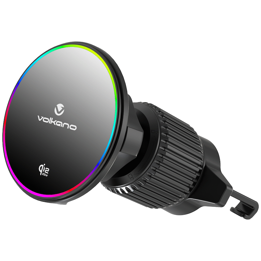 Volkano Volt Series Qi2.2 Magnetic Car Vent Phone Holder - Black - Image 2