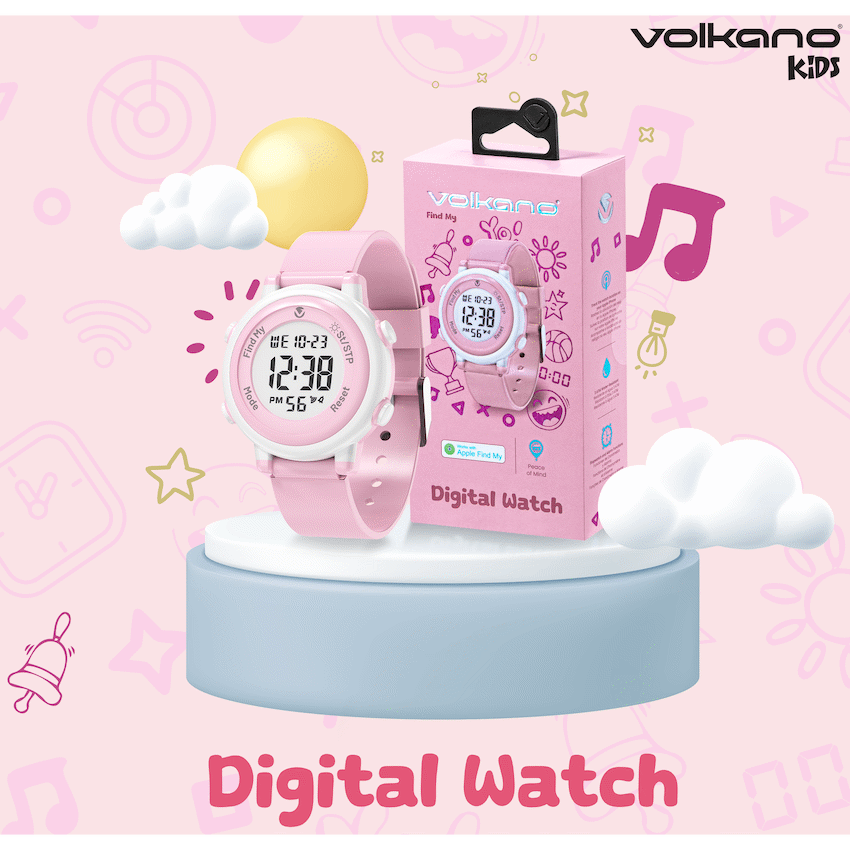 Volkano Kids Digital Watch with Apple Find My - 3ATM Waterproof (Anti-Lost) - Pink - Image 6