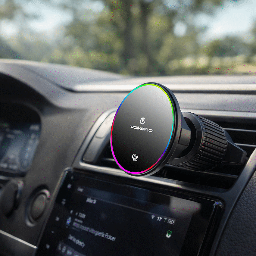 Volkano Volt Series Qi2.2 Magnetic Car Vent Phone Holder - Black - Image 6