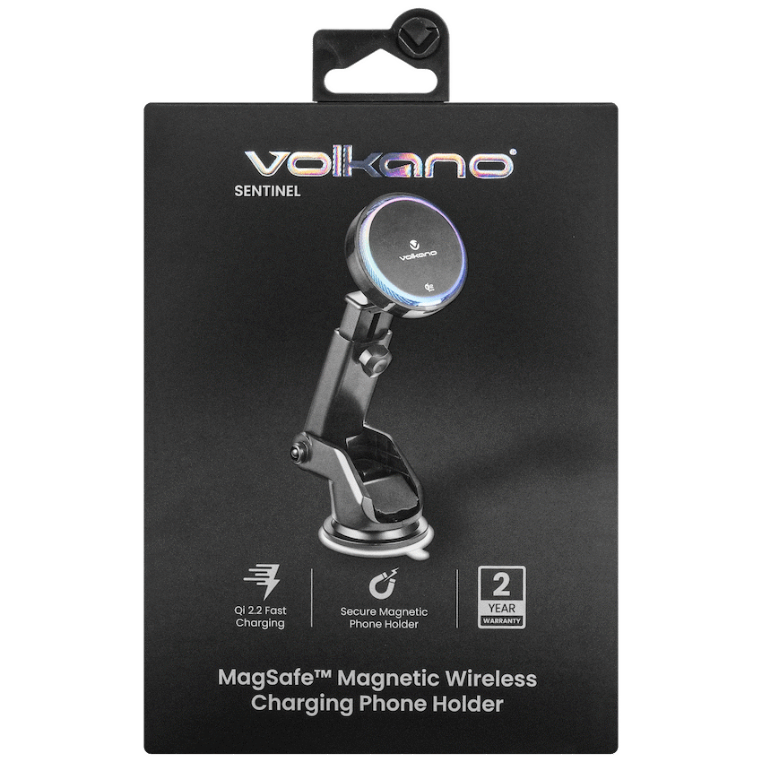 Volkano Sentinel Series Qi2.2 Magnetic Wireless Charging Car Dash Mount Phone Holder - Black - Image 10