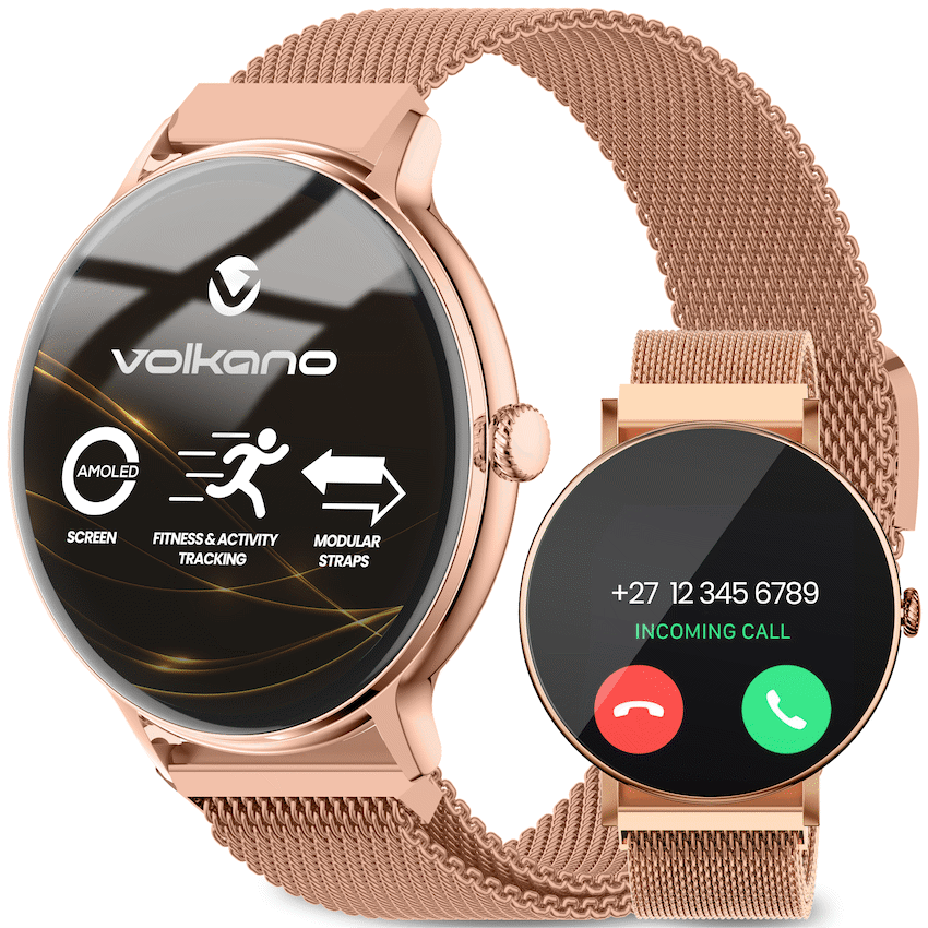 Volkano Ayla Collection Smartwatch with Extra Silicone Strap - Gold - Image 6