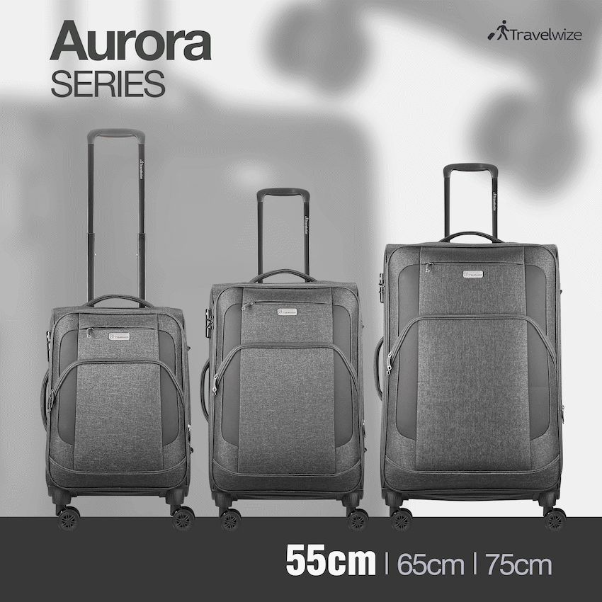 Travelwize Aurora 55cm 4-Wheel Spinner Trolley Case - Grey Melange - Image 6