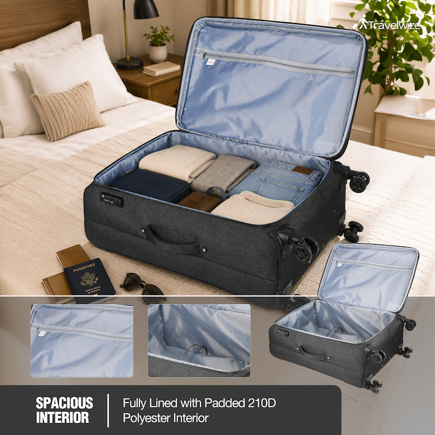 Travelwize Aurora 55cm 4-Wheel Spinner Trolley Case - Grey Melange - Image 7