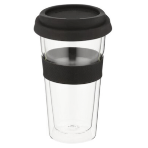 Snappy Thermal Glass Tumbler 400ml Black ( Order in Qty of 6)