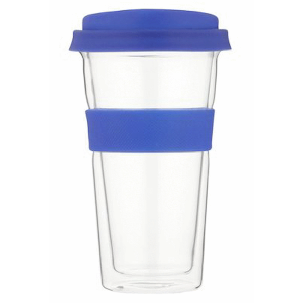 Snappy Thermal Glass Tumbler 400ml Blue ( Order in Qty of 6)