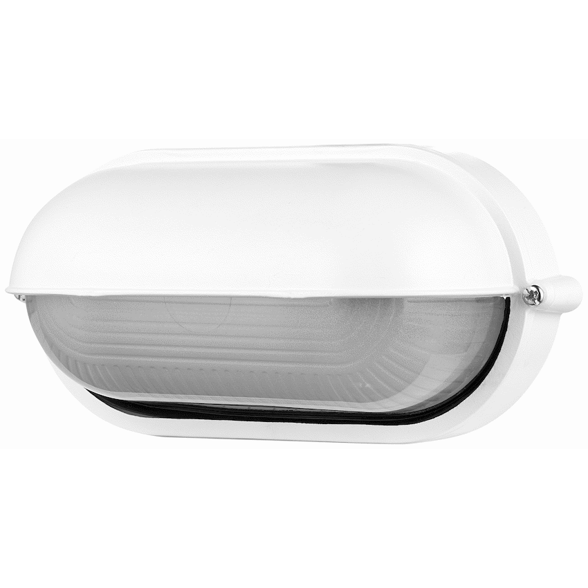Ellies Arc Series - AC Oval Bulkhead - Aluminium + Glass - E27 Base -WT - Image 2