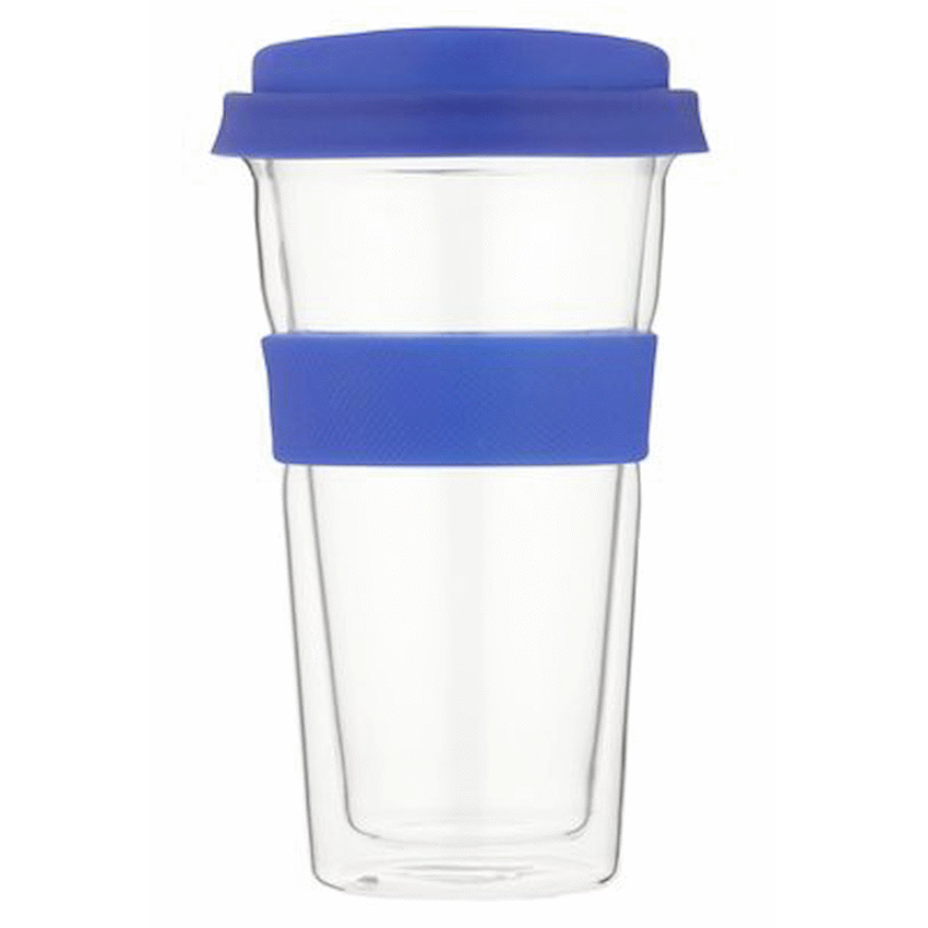 Snappy Thermal Glass Tumbler 400ml Blue ( Order in Qty of 6) - Image 2
