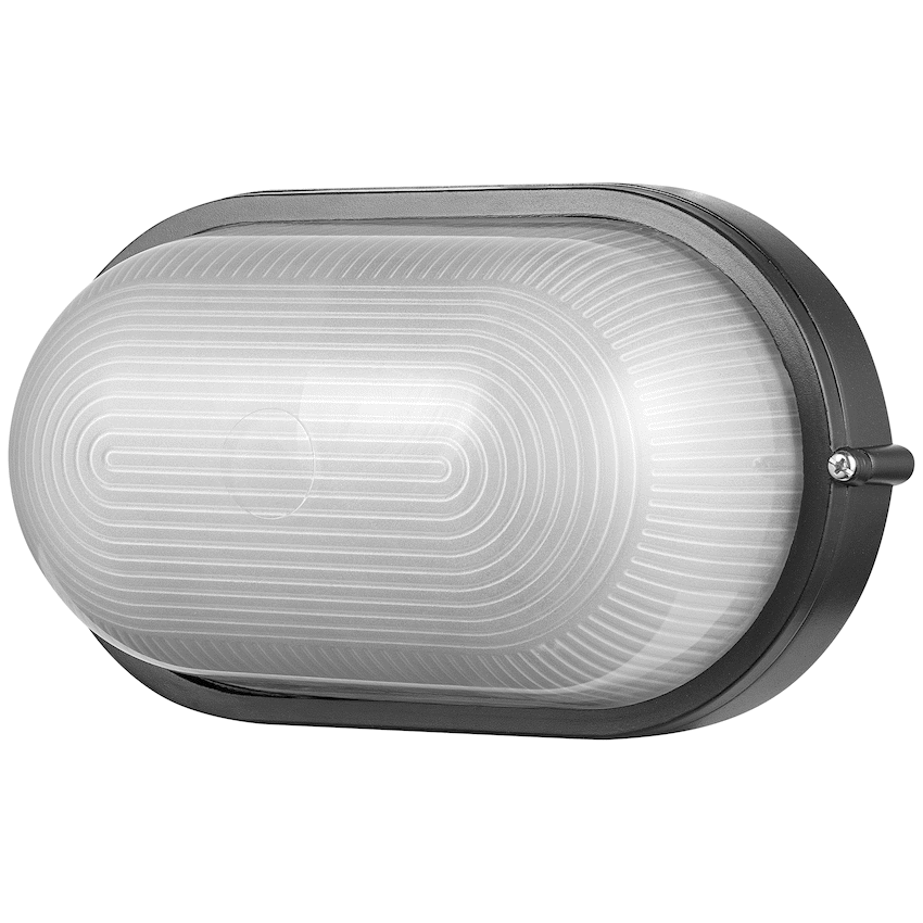 Ellies Illume Series - AC Oval Bulkhead - Aluminium + Glass - E27 Base - BK - Image 6