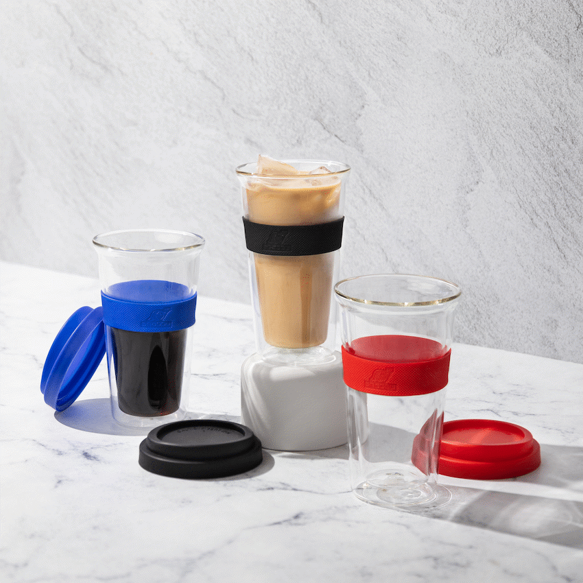Snappy Thermal Glass Tumbler 400ml Blue ( Order in Qty of 6) - Image 4